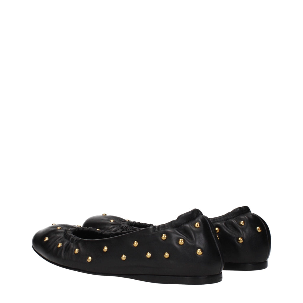 Chloé Black Leather Ballet Women's Flats