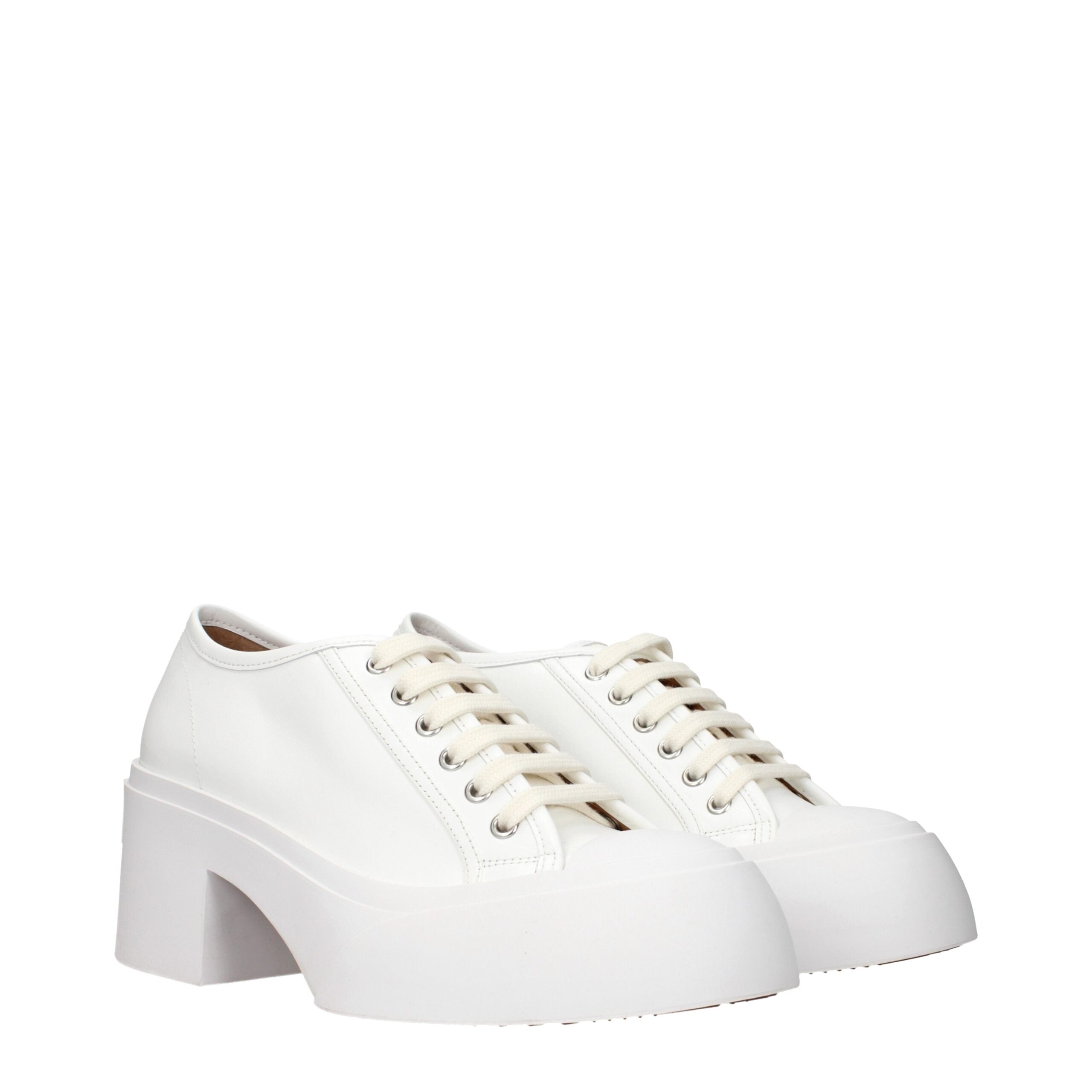 Marni White Leather Platform Women's Sneakers