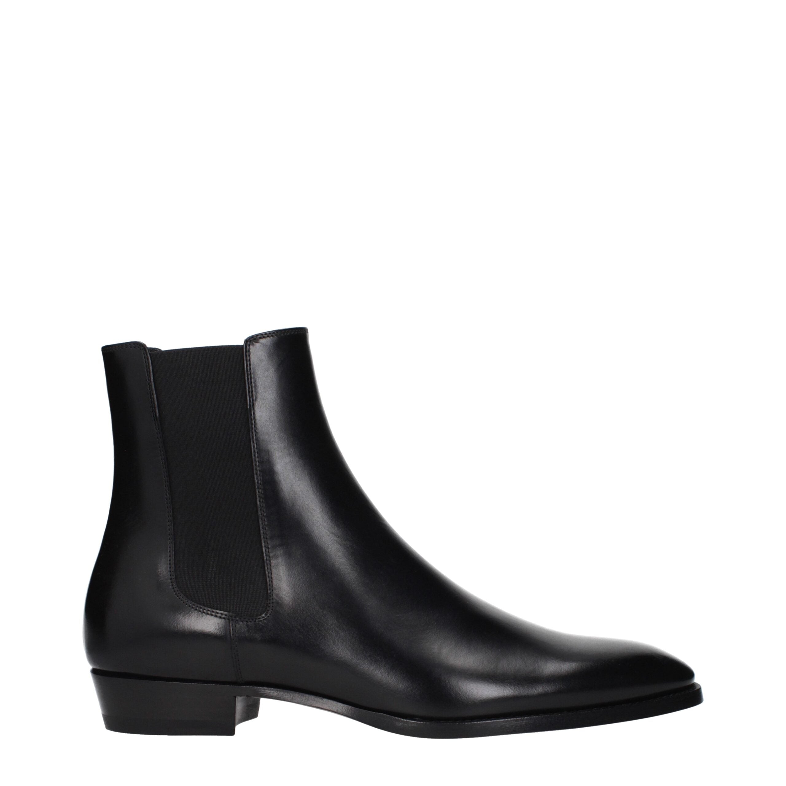 Celine Black Leather Ankle Men's Boots