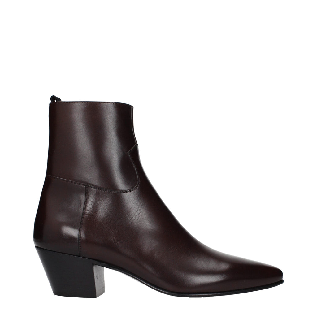 Celine Red Leather Ankle Men's Boots