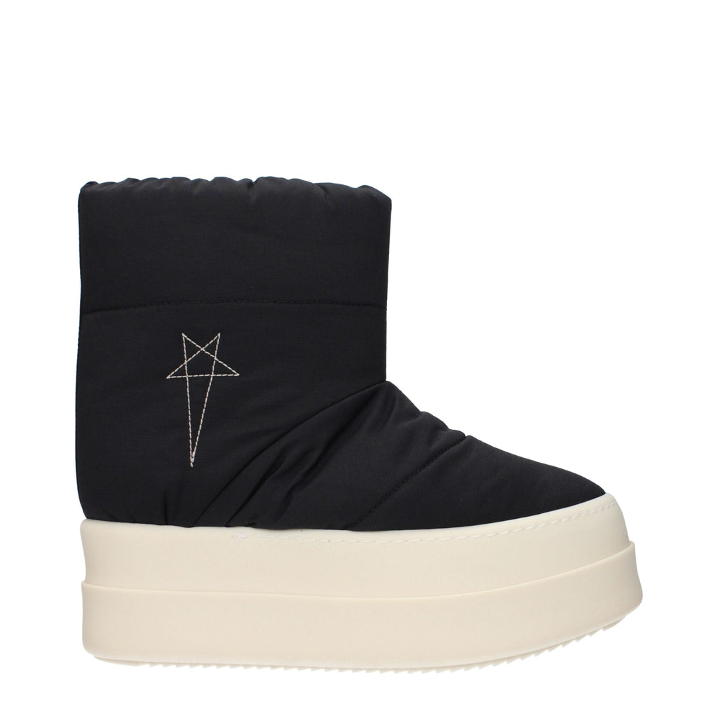 Rick Owens Black Fabric Ankle Women's Boots