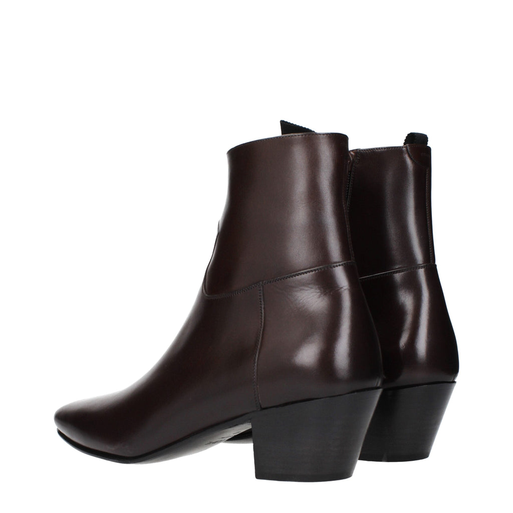 Celine Red Leather Ankle Men's Boots