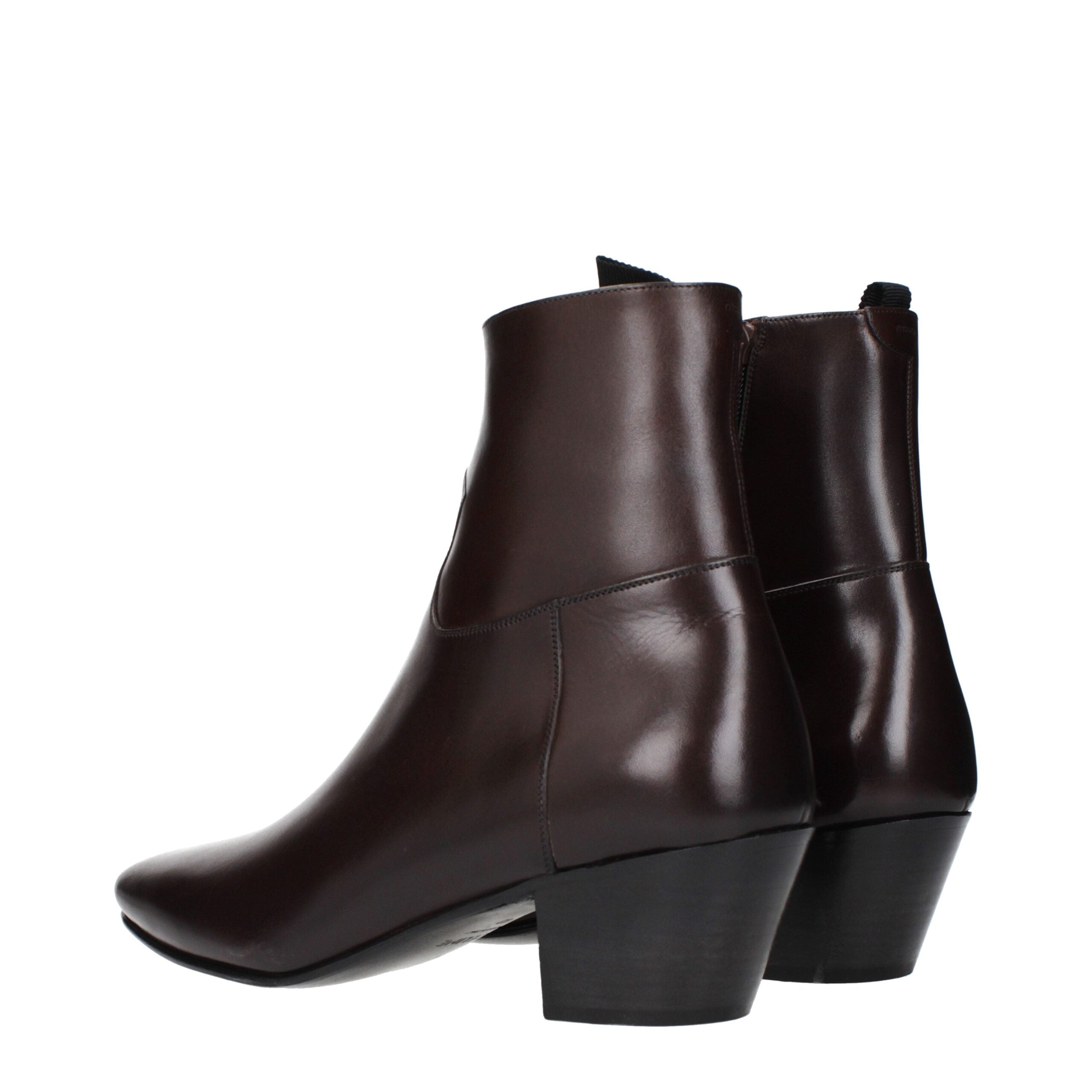 Celine Red Leather Ankle Men's Boots