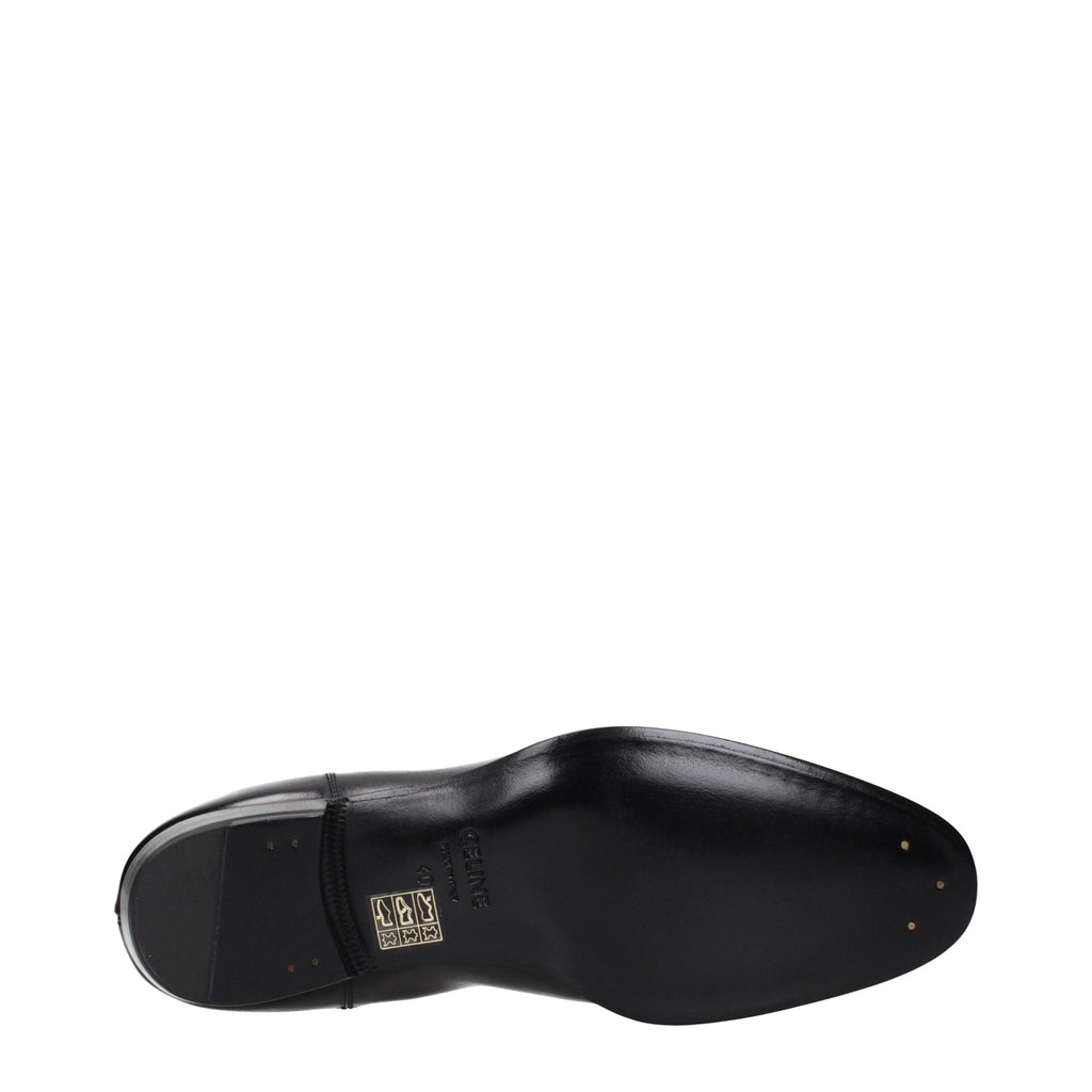 Celine Black Leather Ankle Men's Boots