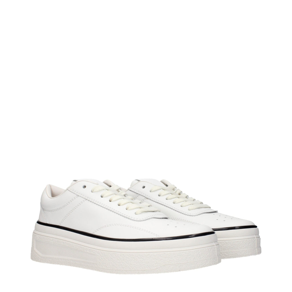 Jil Sander White Leather Platform Women's Sneakers