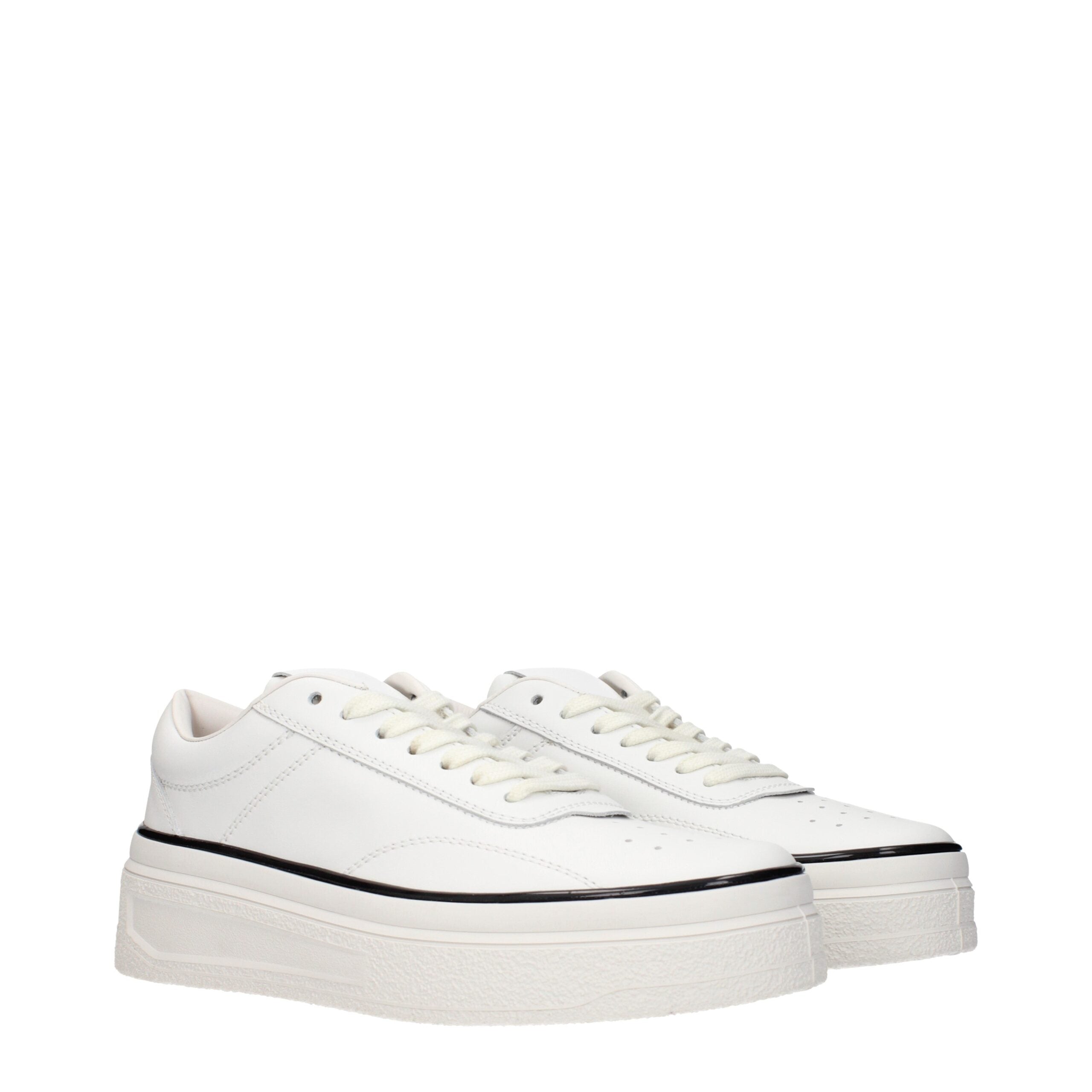 Jil Sander White Leather Platform Women's Sneakers