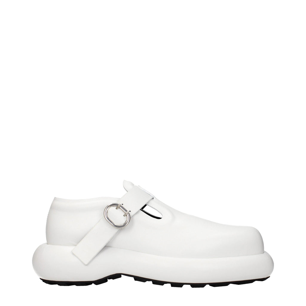 Jil Sander White Leather Slip-On Women's Loafers