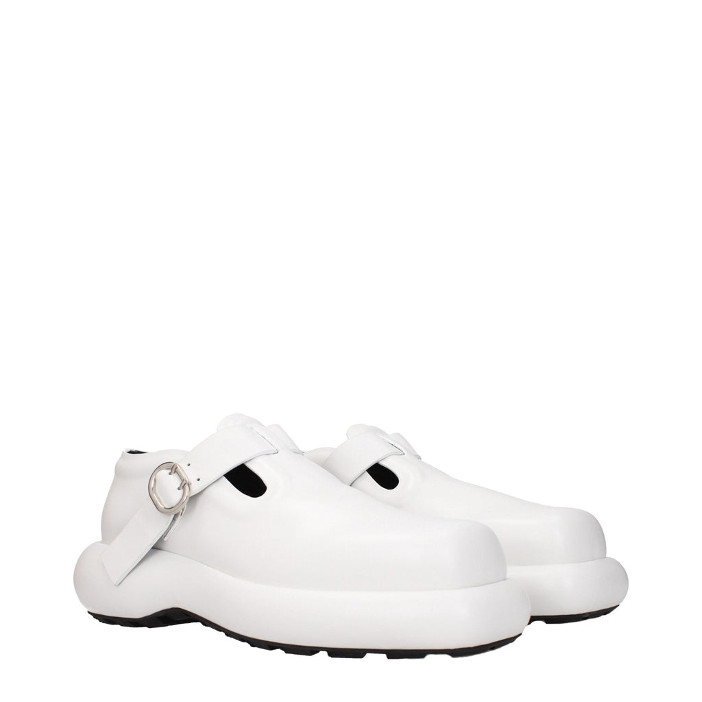 Jil Sander White Leather Slip-On Women's Loafers