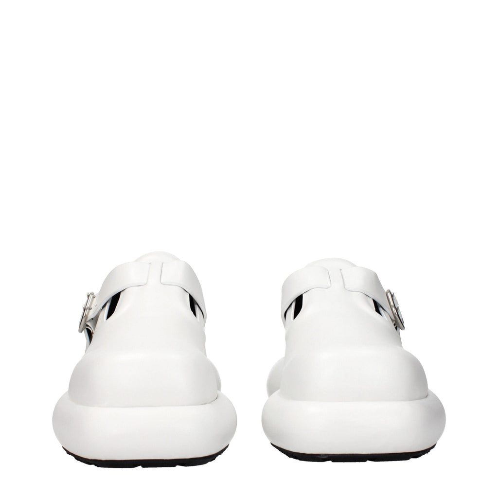 Jil Sander White Leather Slip-On Women's Loafers