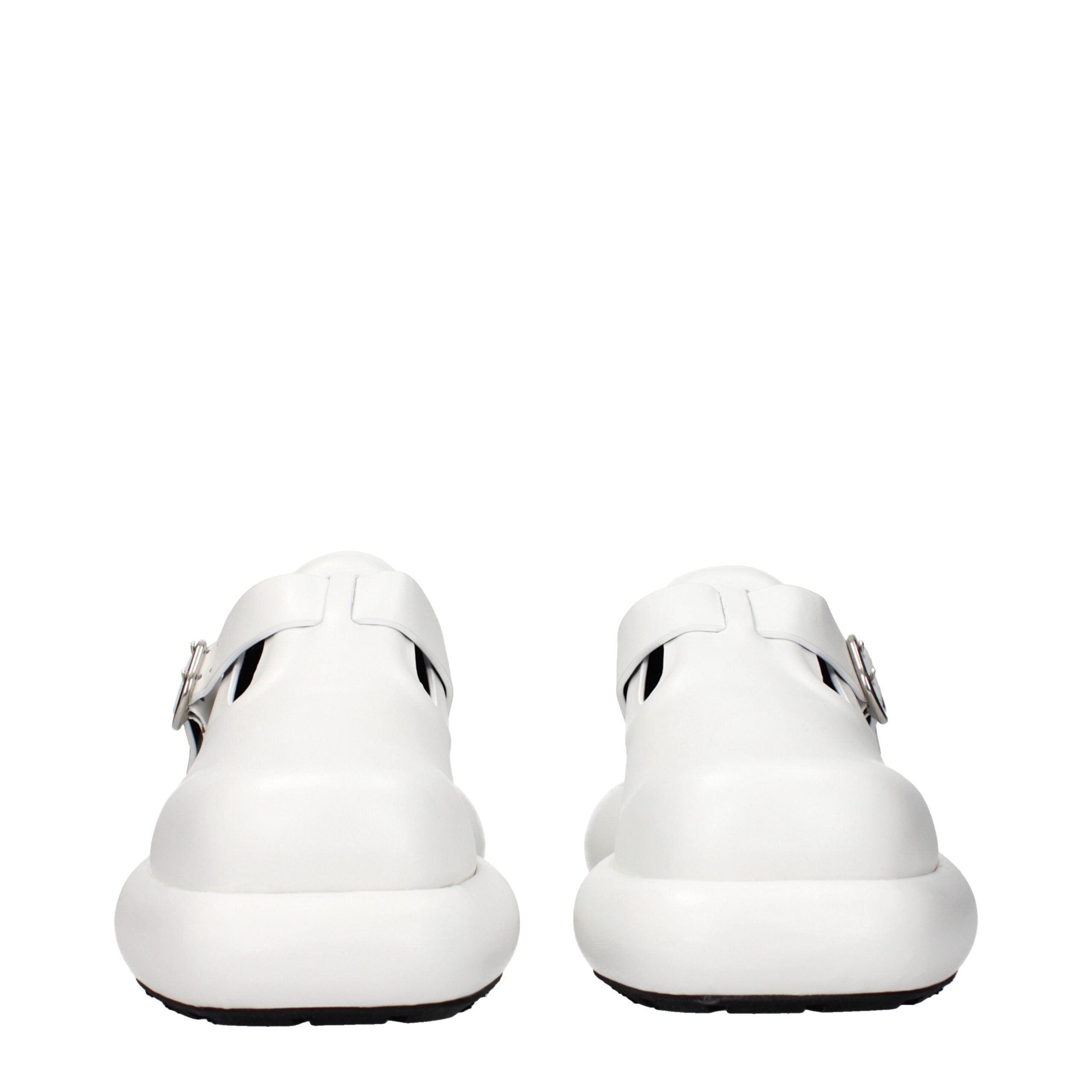 Jil Sander White Leather Slip-On Women's Loafers