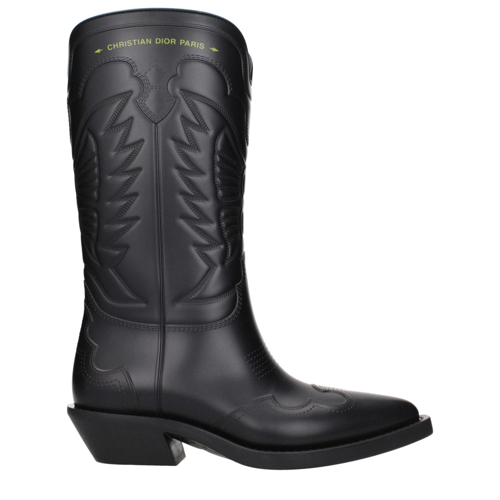 Christian Dior Black Cotton Women's Boots