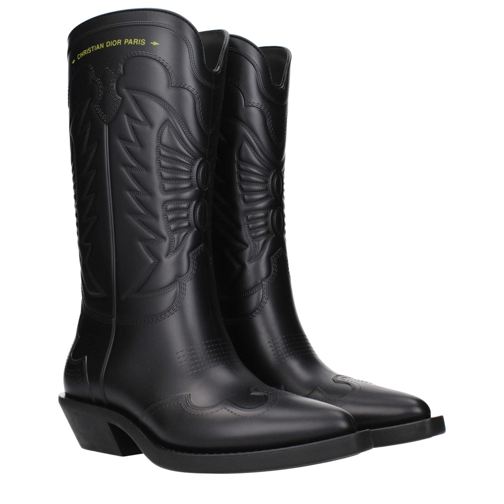 Christian Dior Black Cotton Women's Boots