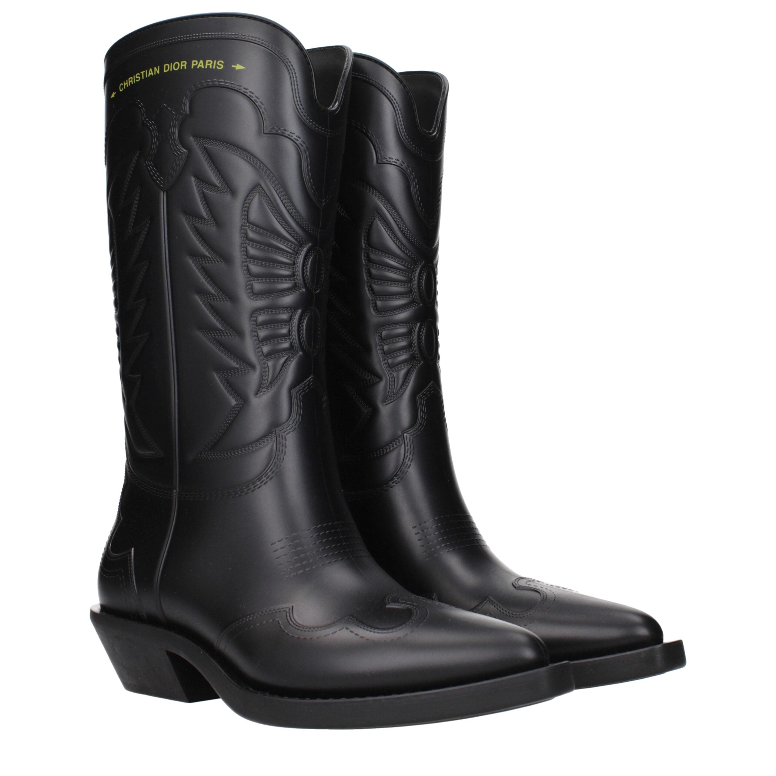 Christian Dior Black Cotton Women's Boots