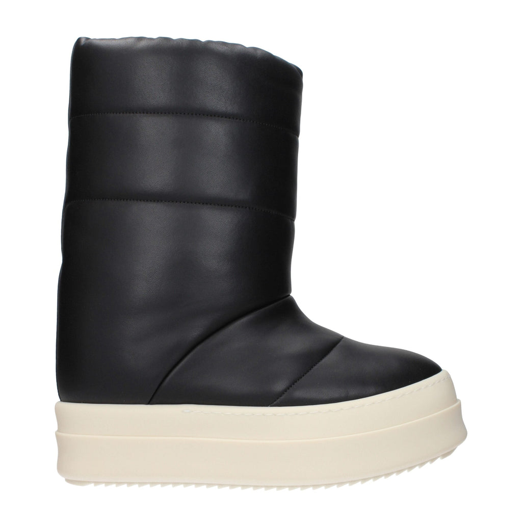 Rick Owens Black Leather Ankle Men's Boots