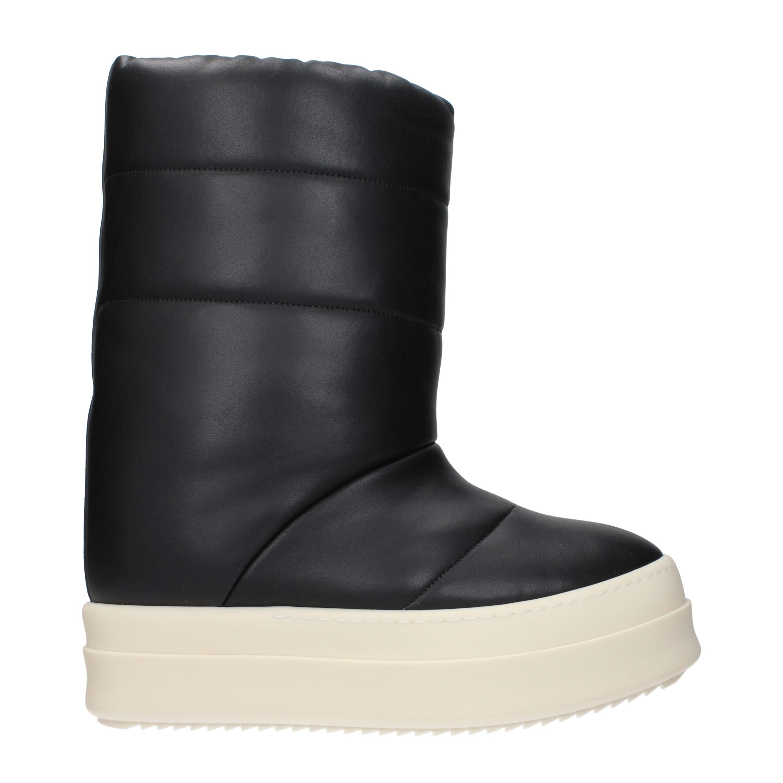 Rick Owens Black Leather Ankle Men's Boots