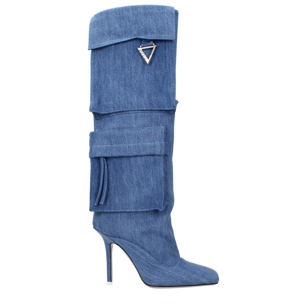 The Attico Light Blue Fabric Women's Boots