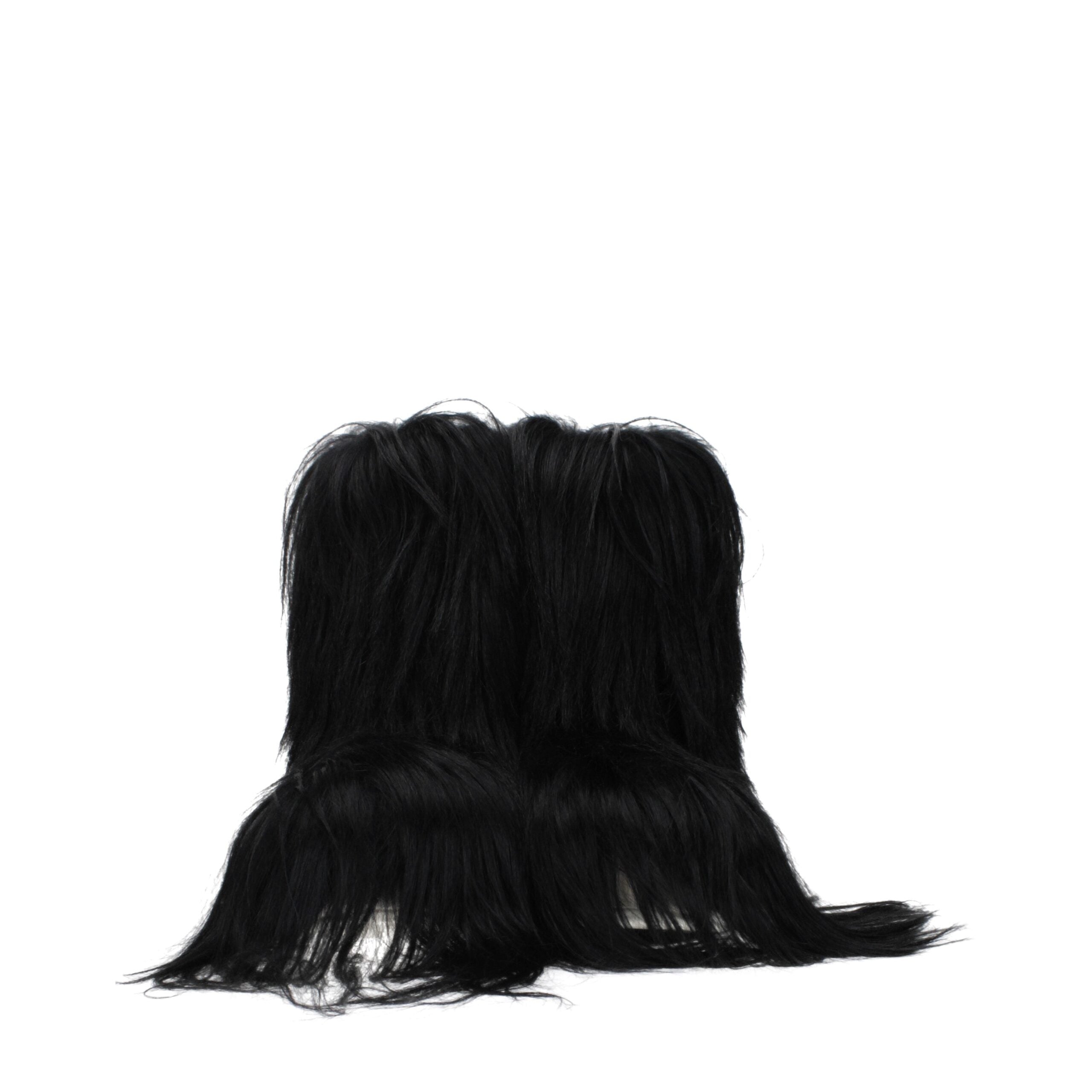 Rick Owens Black Fur Ankle Women's Boots