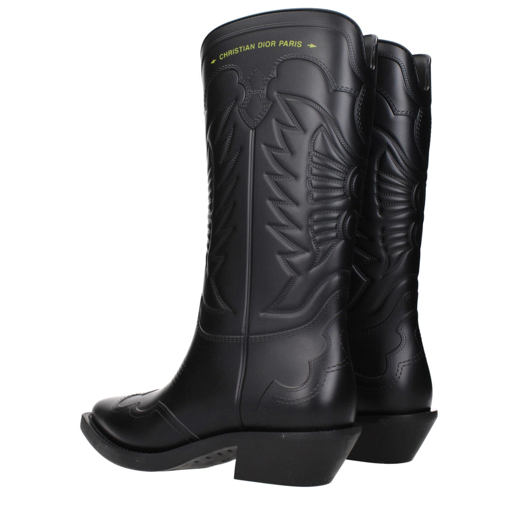 Christian Dior Black Cotton Women's Boots