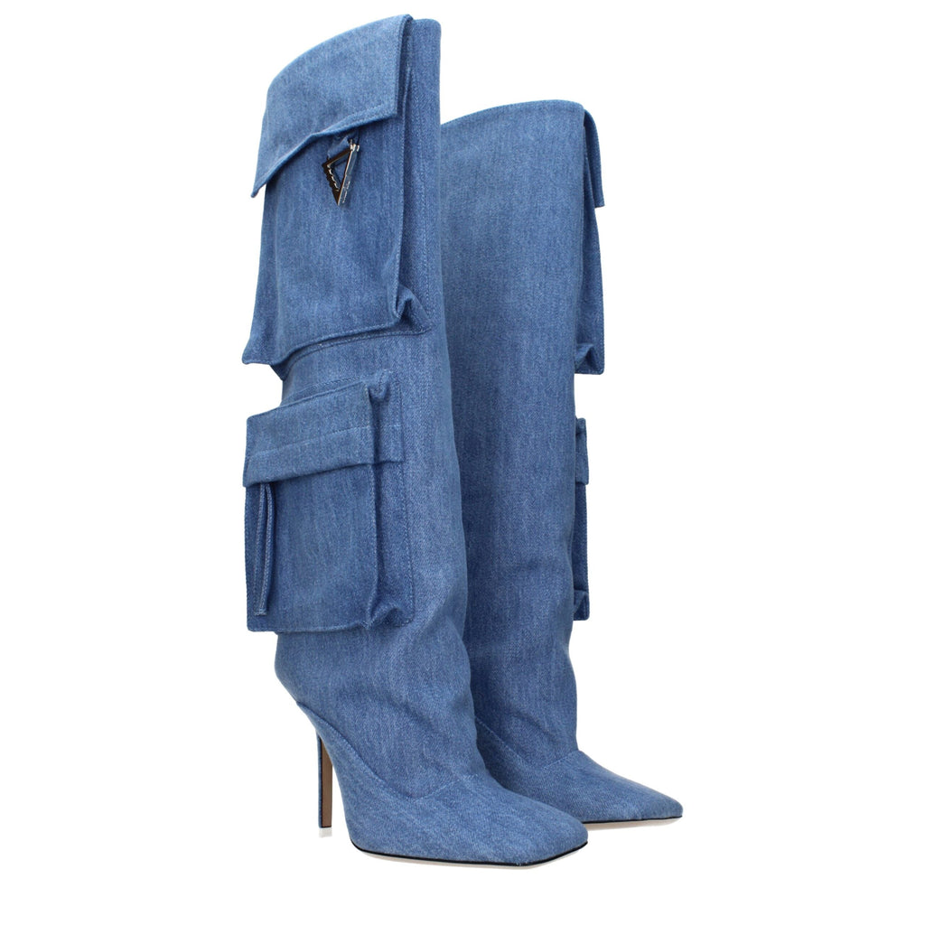 The Attico Light Blue Fabric Women's Boots