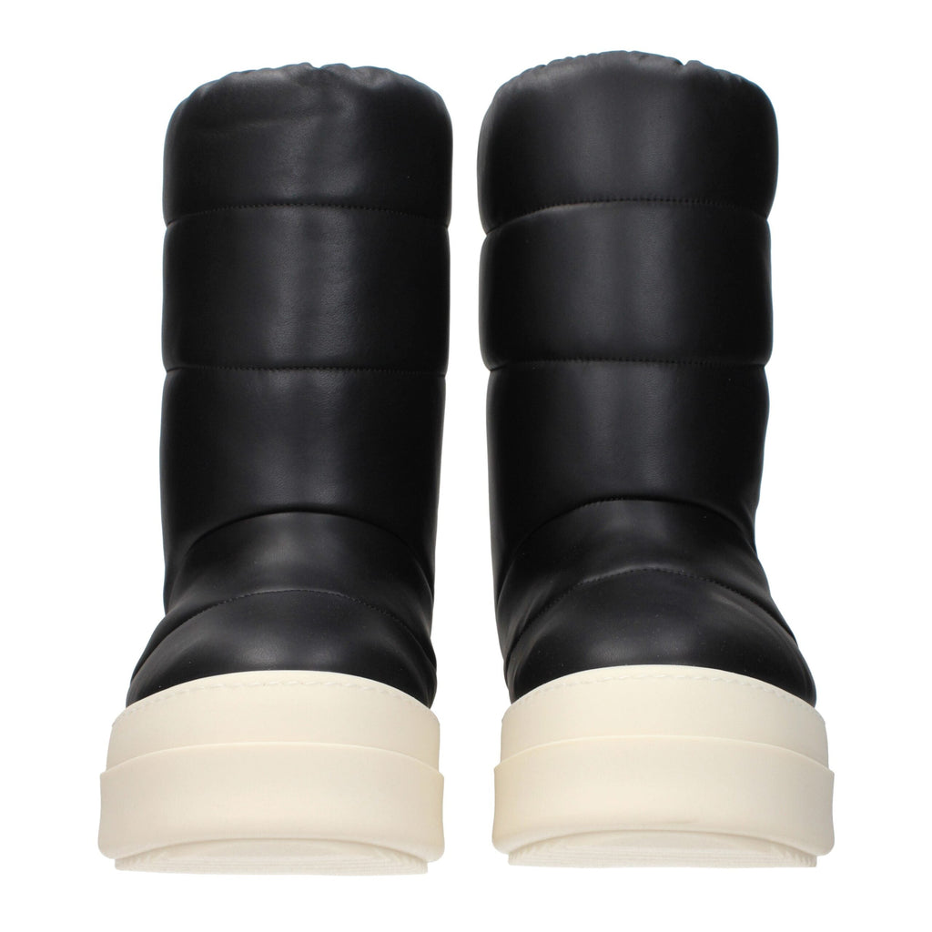 Rick Owens Black Leather Ankle Men's Boots