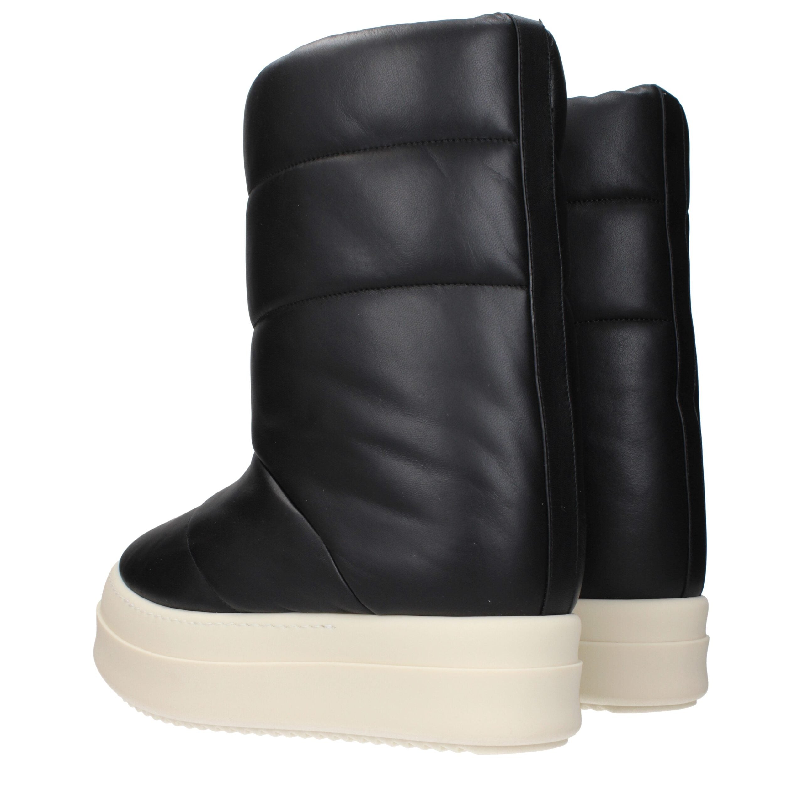 Rick Owens Black Leather Ankle Men's Boots