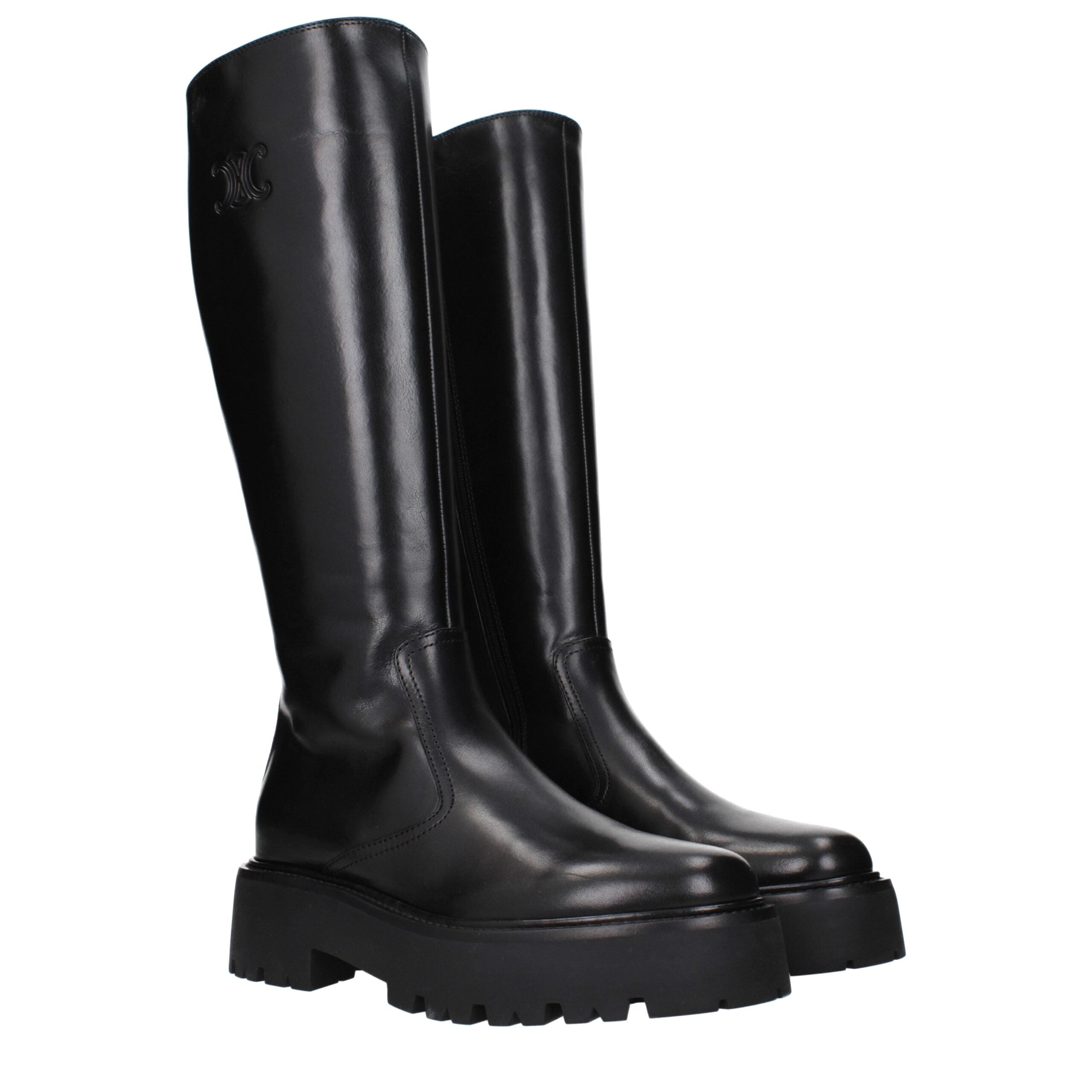 Celine Black Leather Ankle Women's Boots