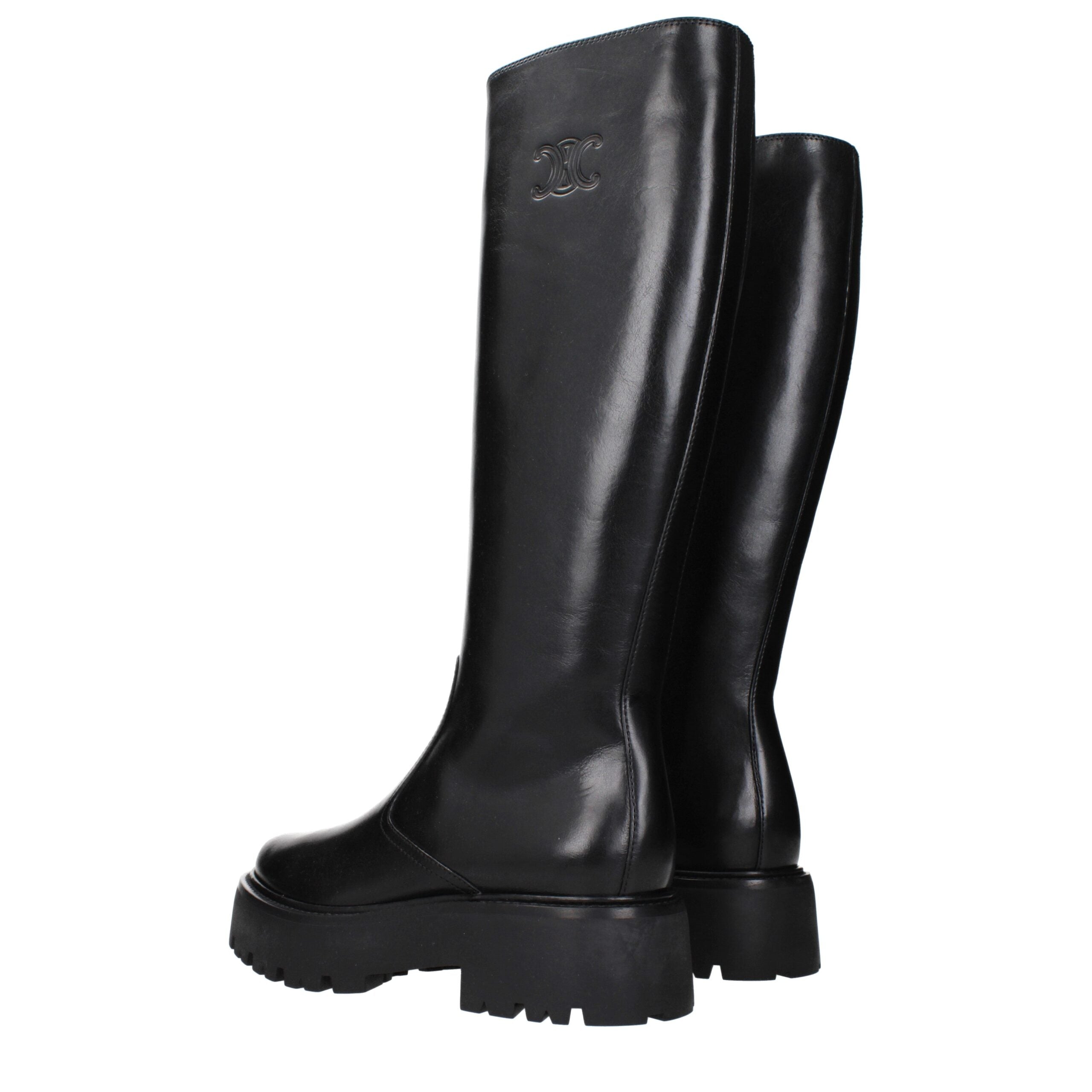 Celine Black Leather Ankle Women's Boots