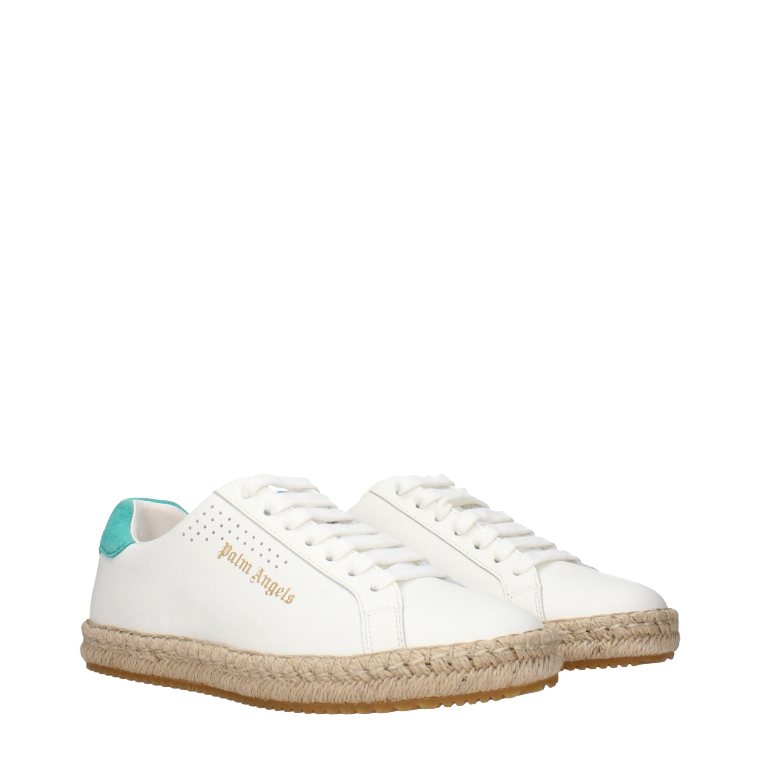 Palm Angels White Leather Low Top Women's Sneakers