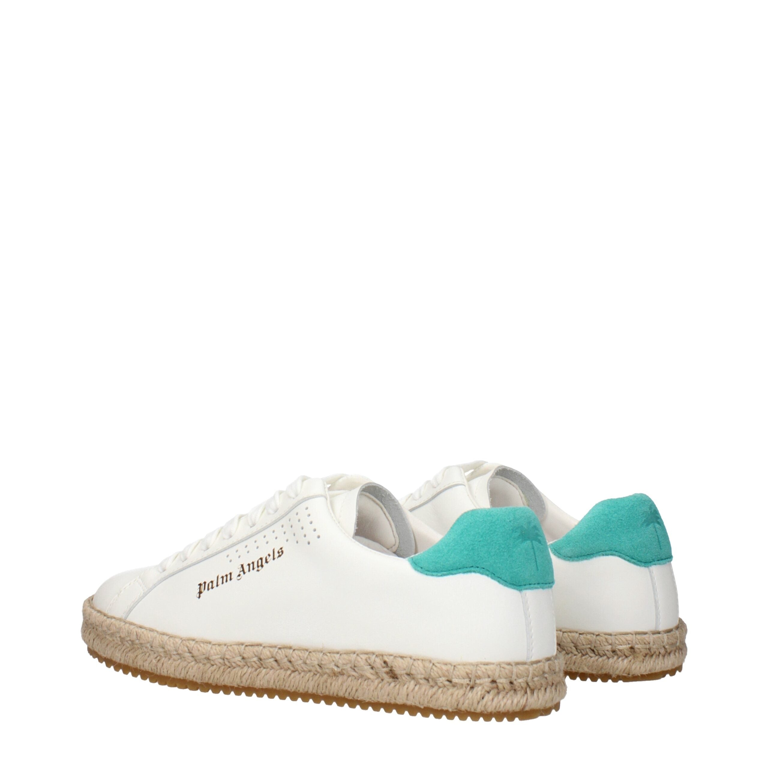Palm Angels White Leather Low Top Women's Sneakers