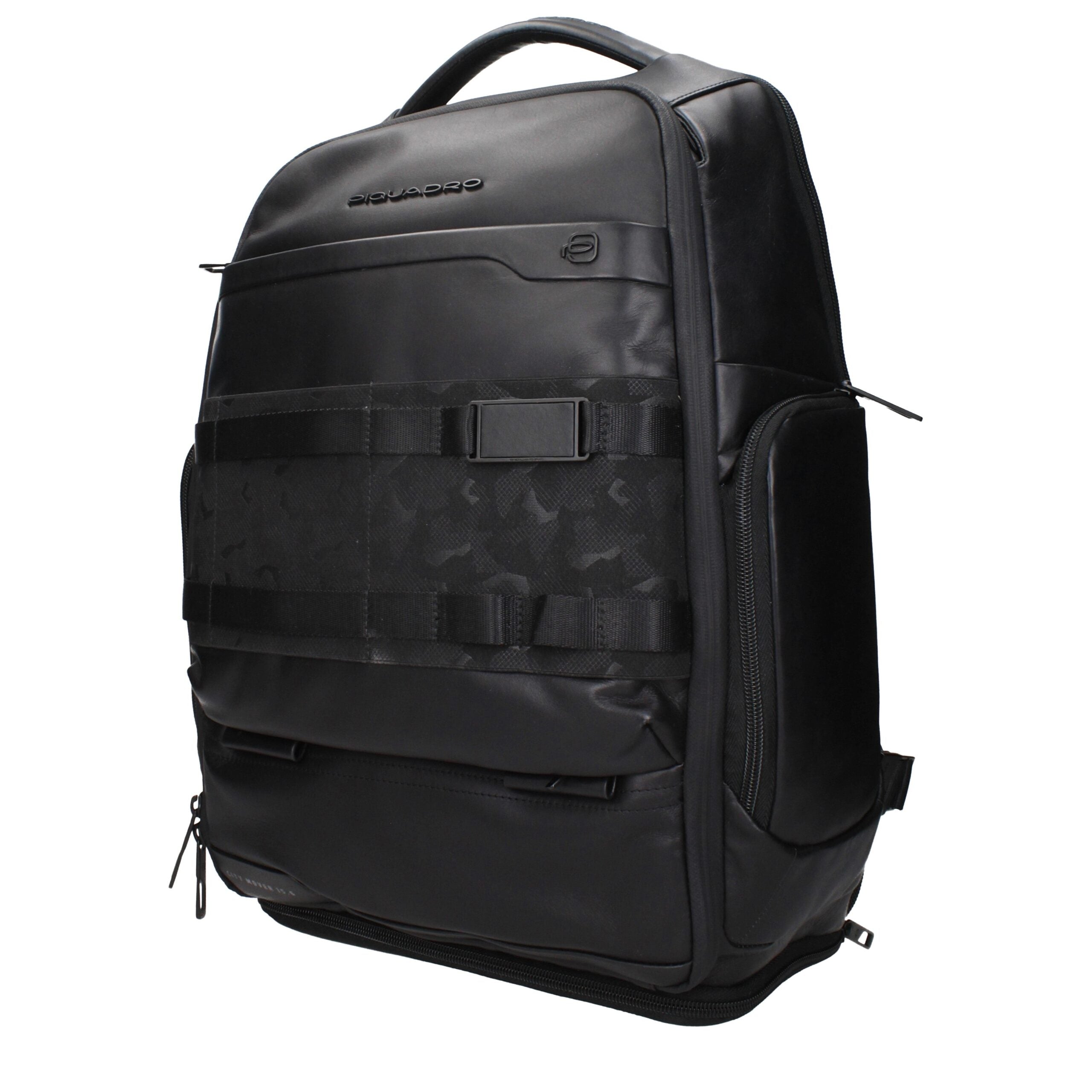 Piquadro Black Leather Men's Backpack