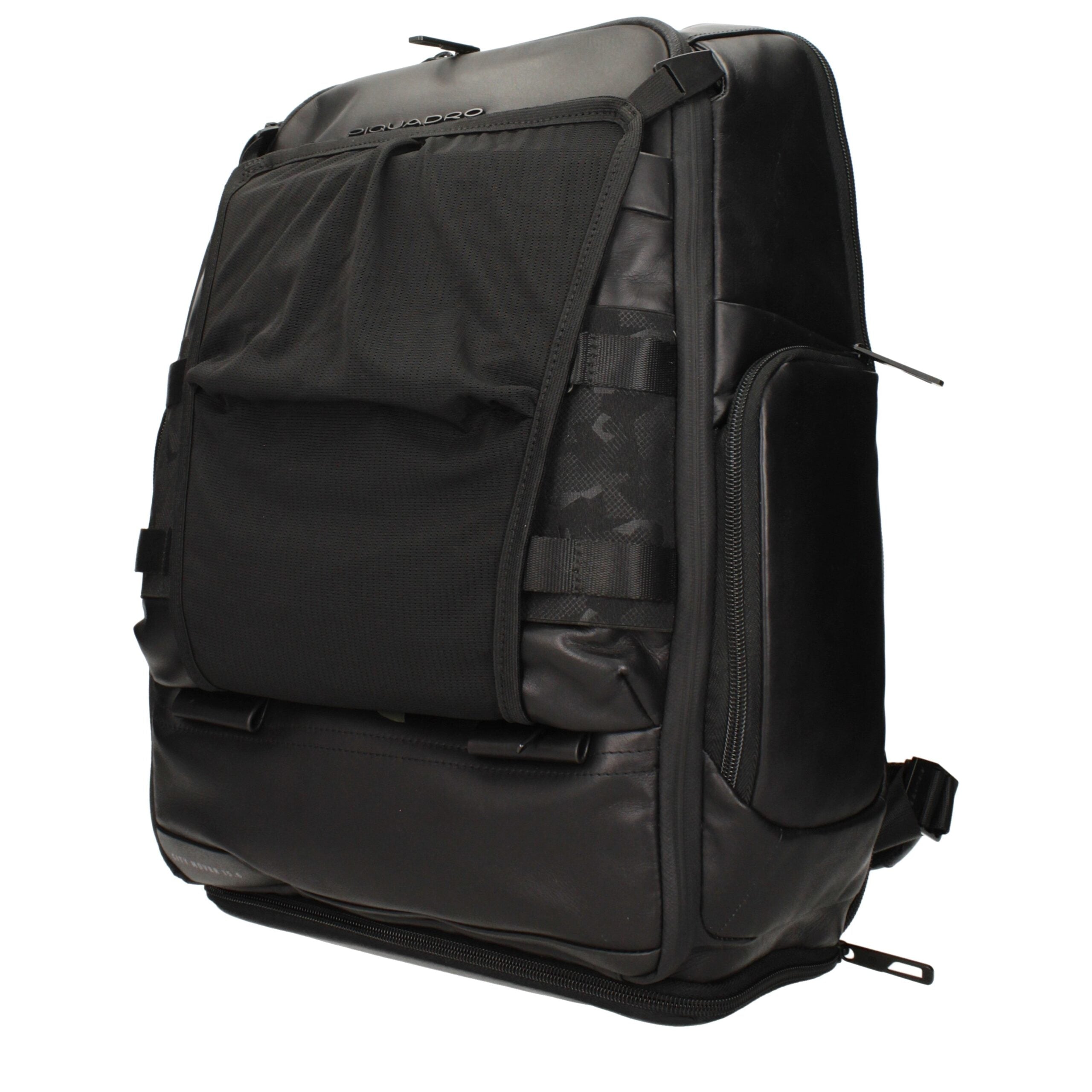 Piquadro Black Leather Men's Backpack