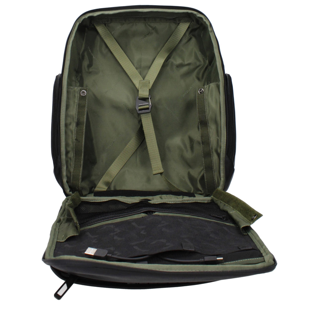 Piquadro Black Leather Men's Backpack