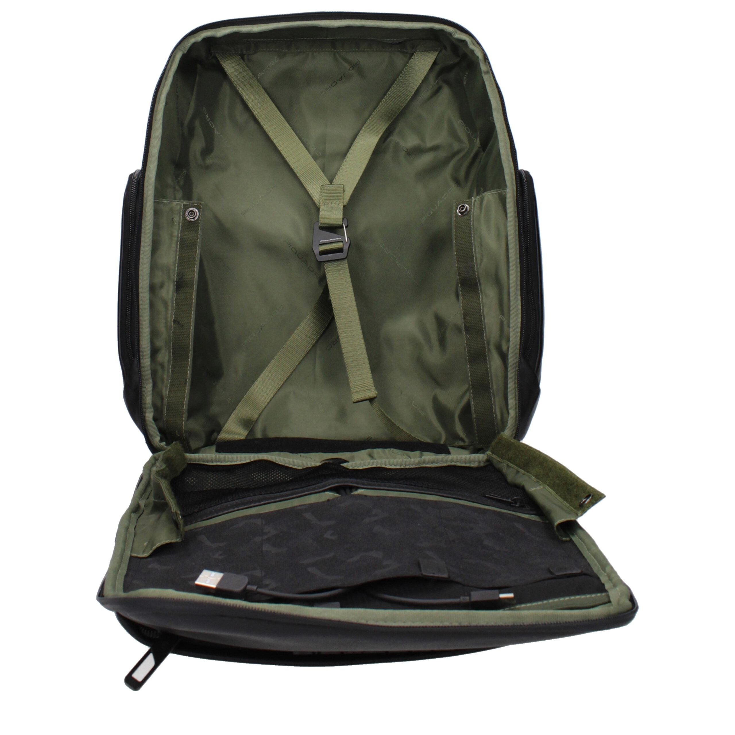 Piquadro Black Leather Men's Backpack