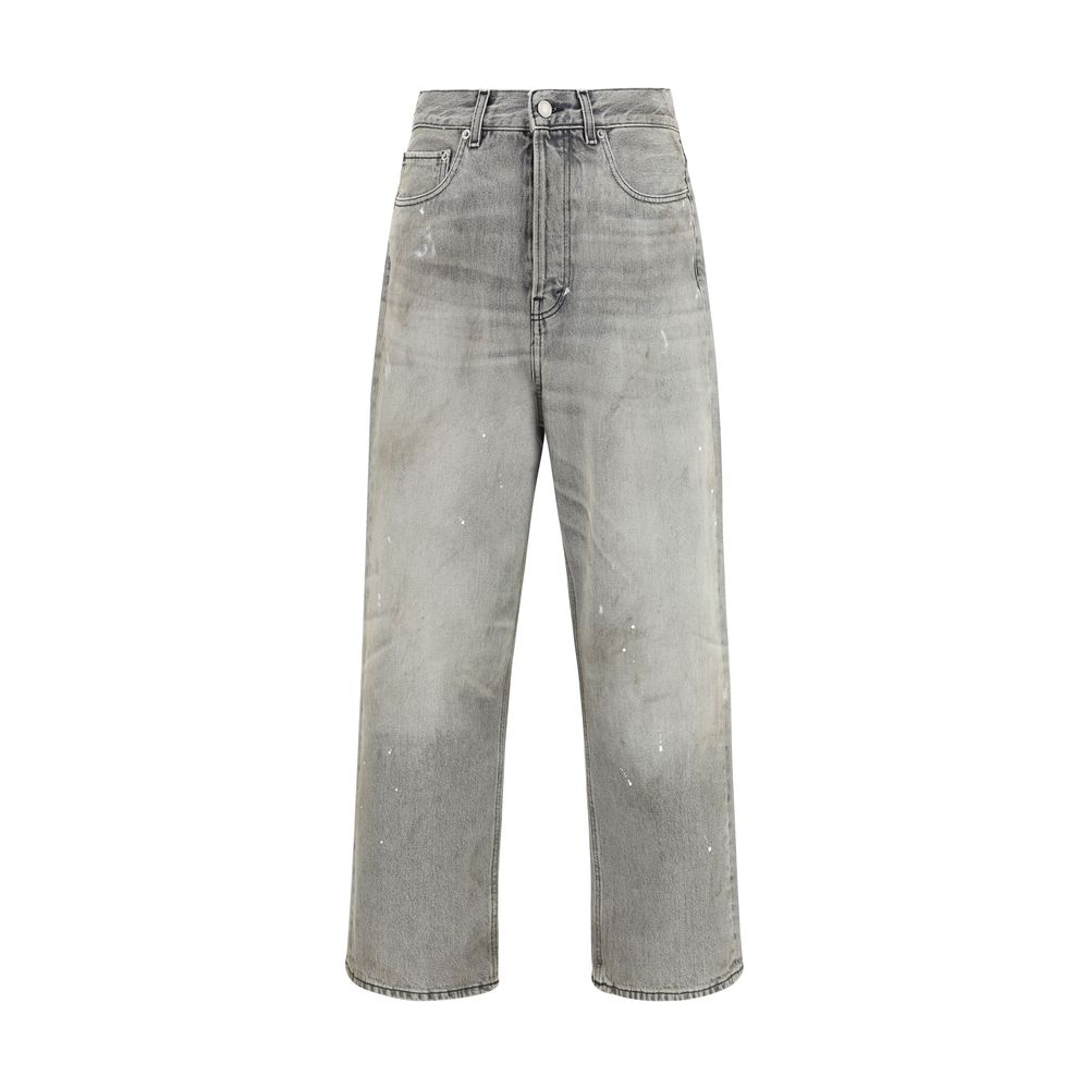 Haikure Gray Cotton Straight-Leg Men's Jeans