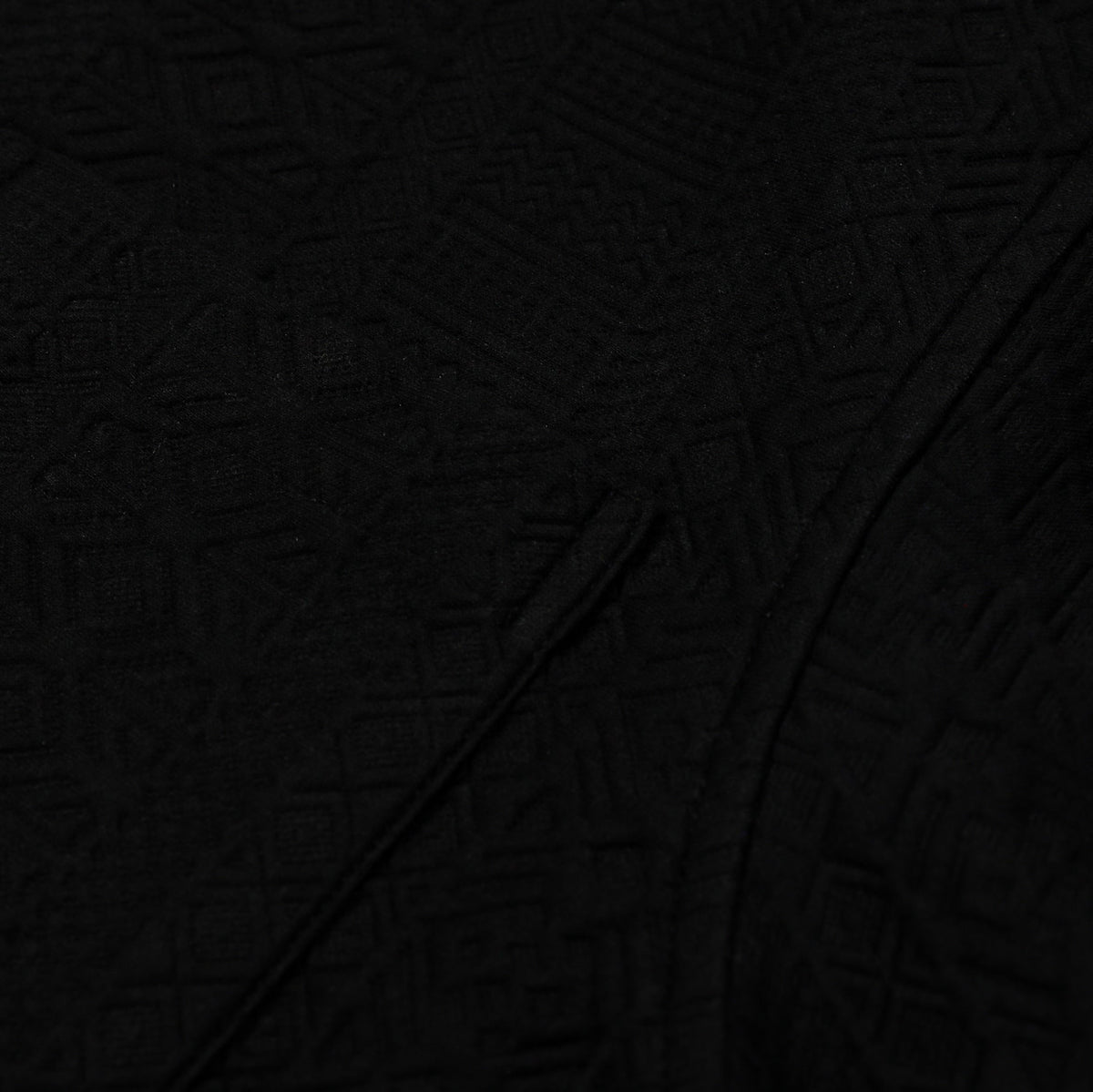 Exclusive Jacquard Ornate Printed Mens Short Sleeve Shirt (Black) — S — Back View