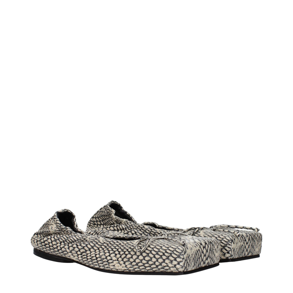 Jacquemus Beige Leather Ballet Women's Flats