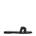 Versace Black Leather Women's Slippers
