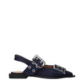 Ganni Blue Fabric Flat Women's Sandals