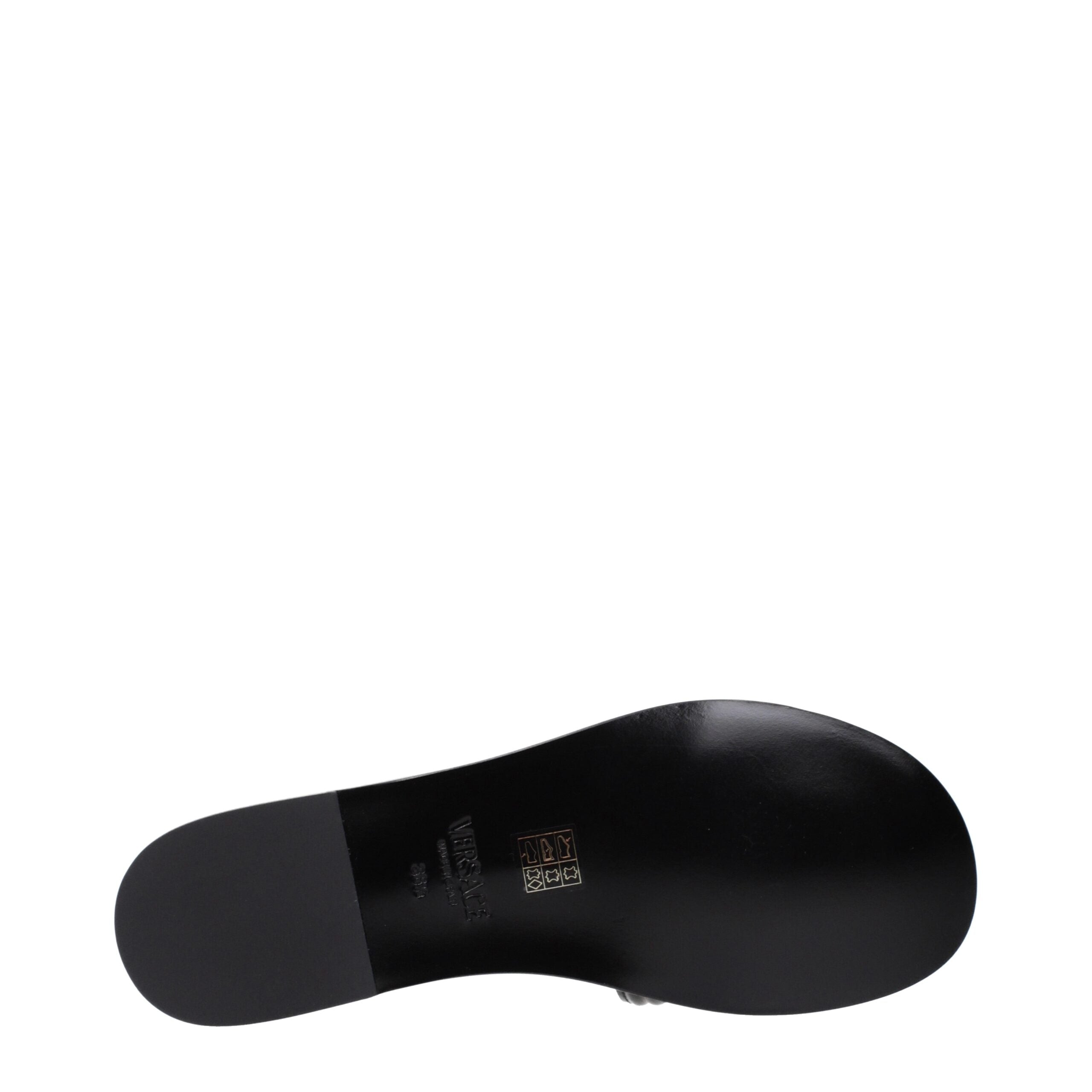 Versace Black Leather Women's Slippers