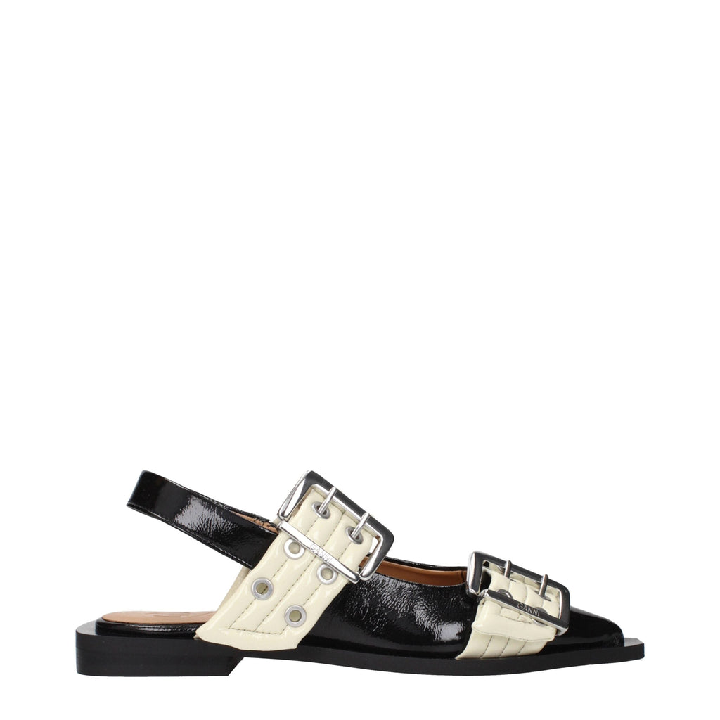Ganni Black Polyethylene Flat Women's Sandals