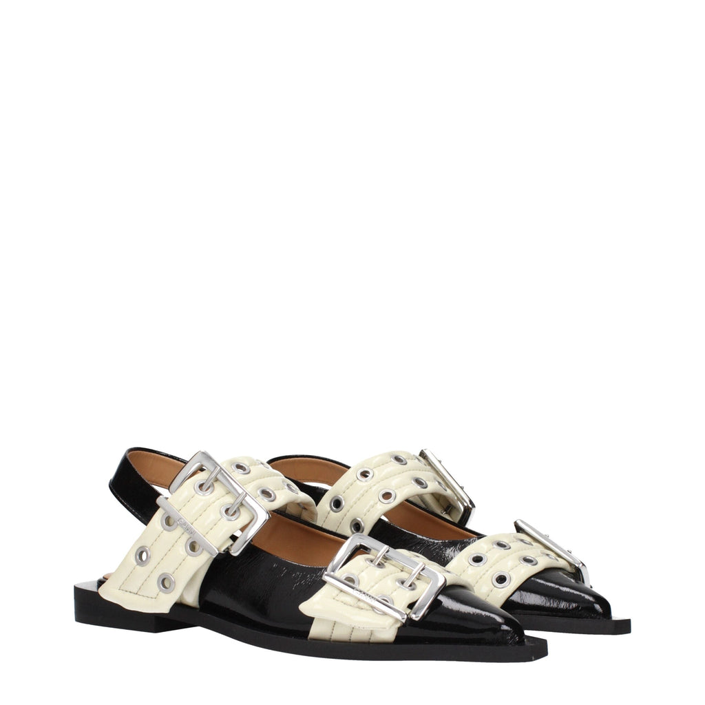 Ganni Black Polyethylene Flat Women's Sandals