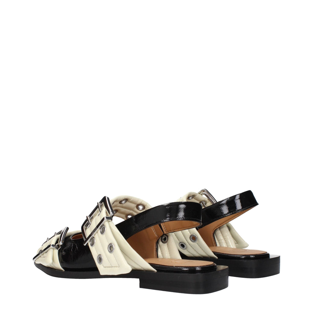 Ganni Black Polyethylene Flat Women's Sandals