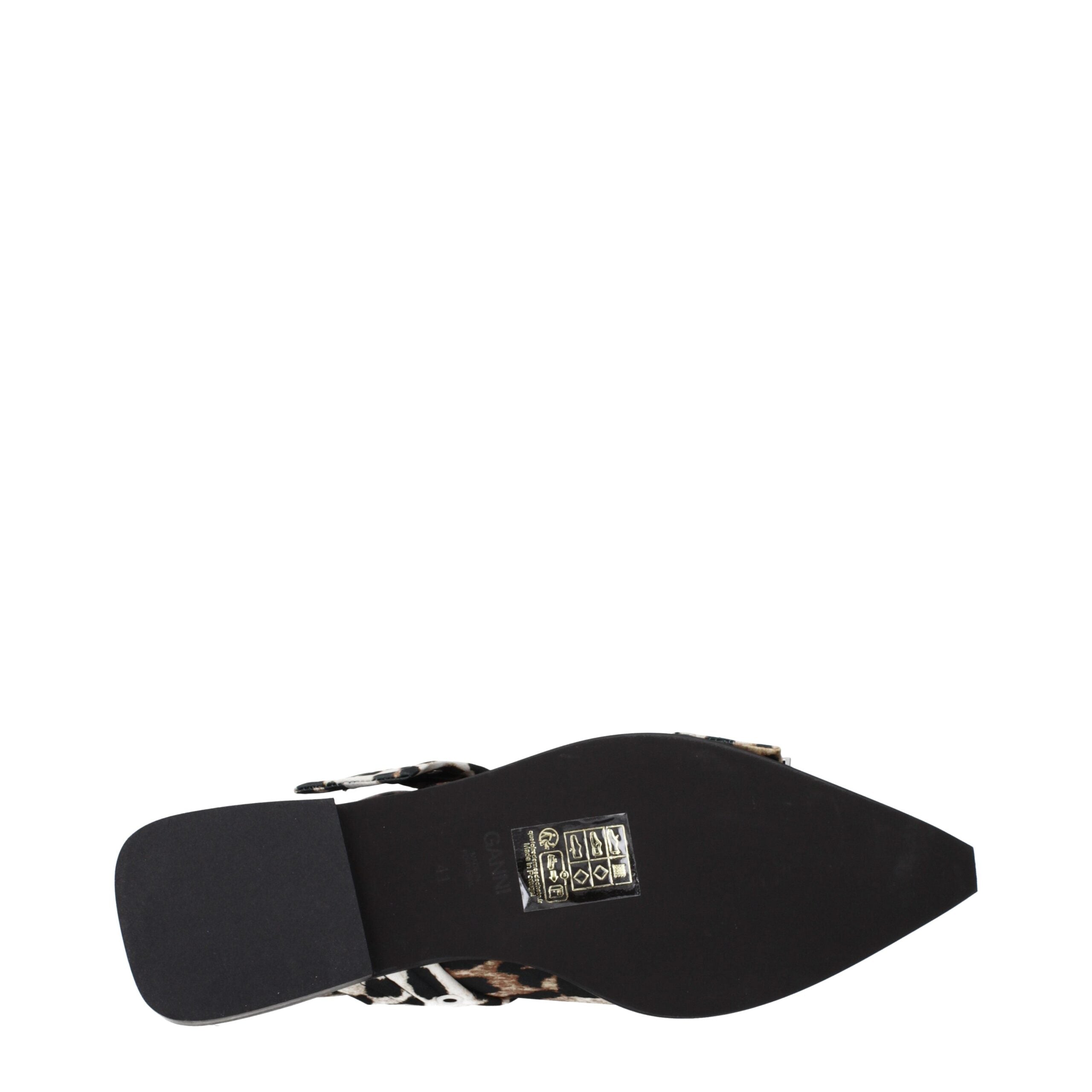 Ganni Brown Fabric Flat Women's Sandals