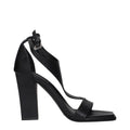 Max Mara Black Leather Stiletto Heel Women's Sandals