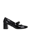 Versace Black Leather Mid Heel Women's Pumps