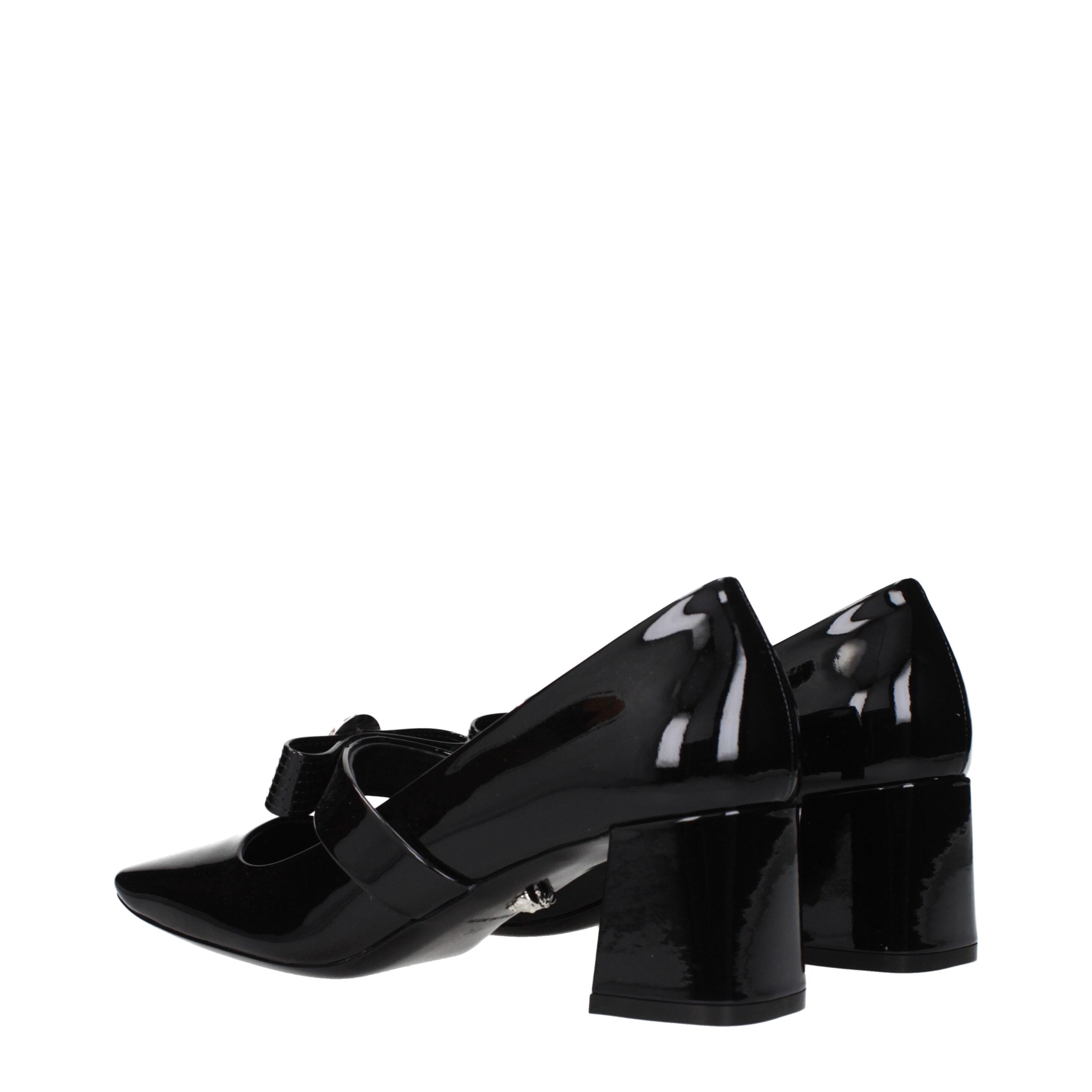 Versace Black Leather Mid Heel Women's Pumps