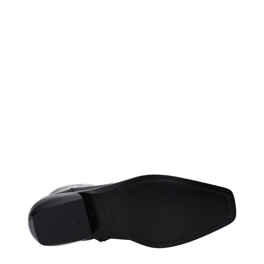 Versace Black Leather Ankle Men's Boots