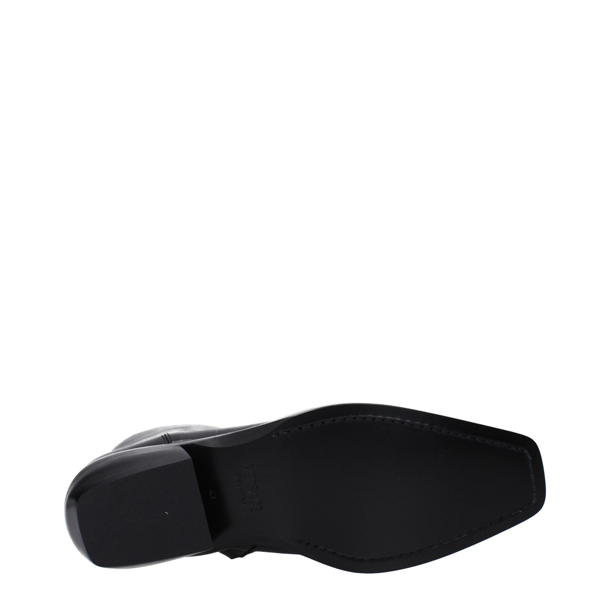 Versace Black Leather Ankle Men's Boots
