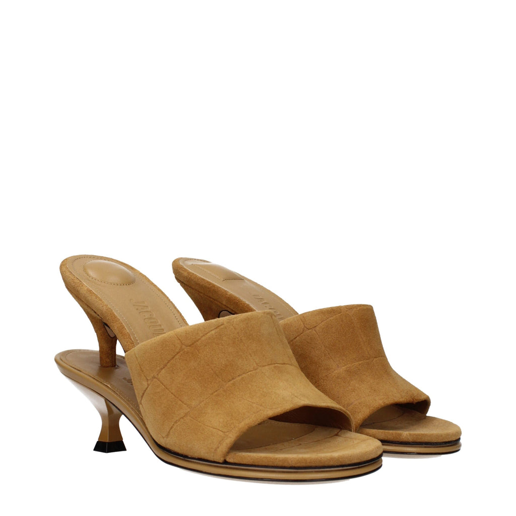 Jacquemus Brown Leather Stiletto Heel Women's Sandals