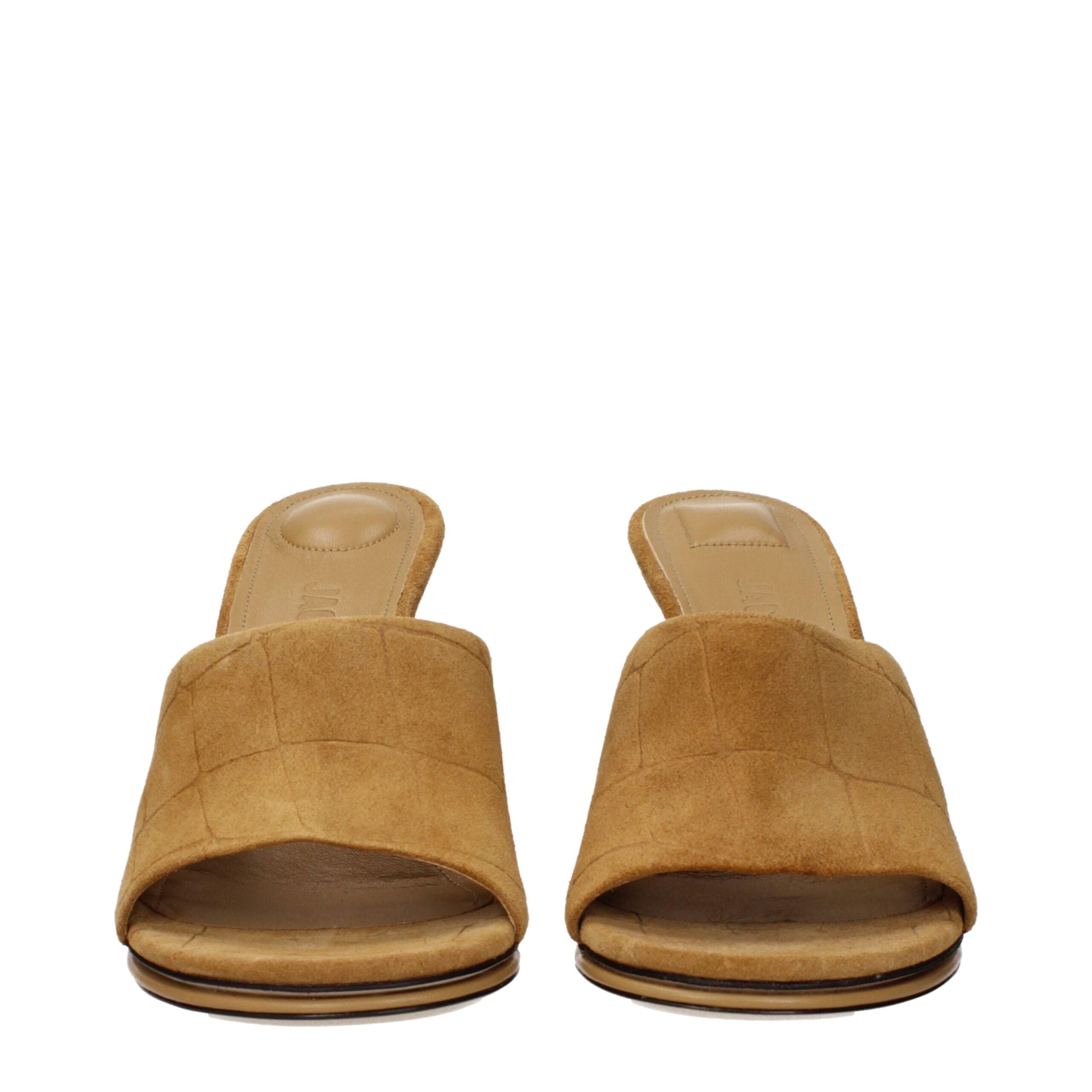 Jacquemus Brown Leather Stiletto Heel Women's Sandals